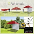 thumbnail image 3 of CROWN SHADES 8x8 Pop Up Canopy with 1 Side Wall One Push Setup Easy Outdoor Sun Shade for Events Parties Camping Red, 3 of 6
