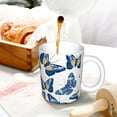 thumbnail image 3 of Yiaed Beautiful Butterflies Print Ceramics Coffee,Large Handle Design,Extra Large Tea and Coffee Cup for Office and Home Mugs, 3 of 6