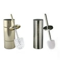 thumbnail image 5 of Slim Compact Stainless Steel Toilet Brush Holder For Bathroom Storage - Sturdy, Deep Cleaning, Metalin scratched Gold Finish, 5 of 7