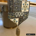 thumbnail image 2 of The HomeCentric Decorative Blue Table Runner Coffee Table Runner (14 x 36 inch) Persian, Floral, Tassels & Satin Table Runner, Satin fabric Table Linen, Persian Contemporary - Niloufar Blue, 2 of 10