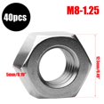 thumbnail image 2 of 40Pcs Metric M8-1.25 Hex Nuts (A2-70), 304 Stainless Steel Hex Drive Fasteners Standard Coarse Thread Hex Machine Screw Hardware Replacement Hexagonal Nut Bolt, 2 of 6