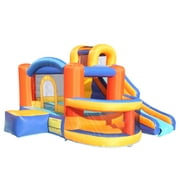 Zimtown Inflatable Castle Jump Bounce House Play Room with Ball Pit,Slide,3 Ball