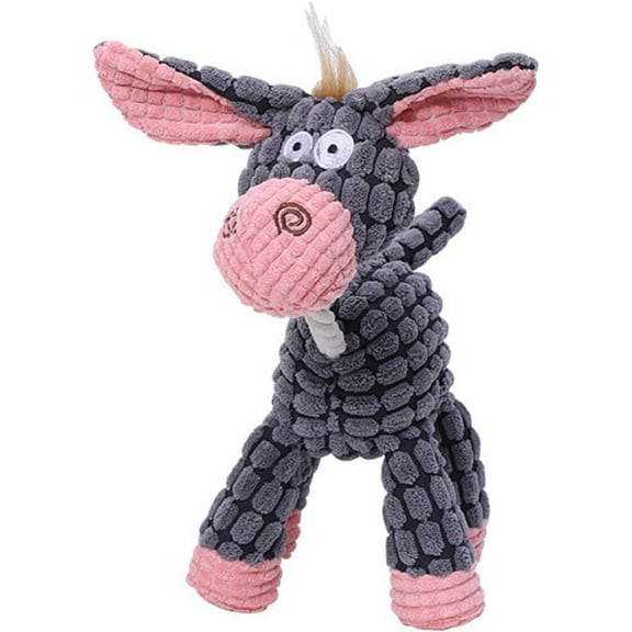 LQQBOX Dog Toys, Plush Toy for Aggressive Chewers,Plush Chewtoys with Squeakers, Indestructible Dog Toys, Dog Toy Heavy Chewers (Gray)