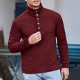 thumbnail image 2 of APEXFWDT Men's Casual Pullover Sweater Waffle Thermal Sweatshirt Men Long Sleeve Mock Neck Button Sweaters Fashion Henley Top, 2 of 7