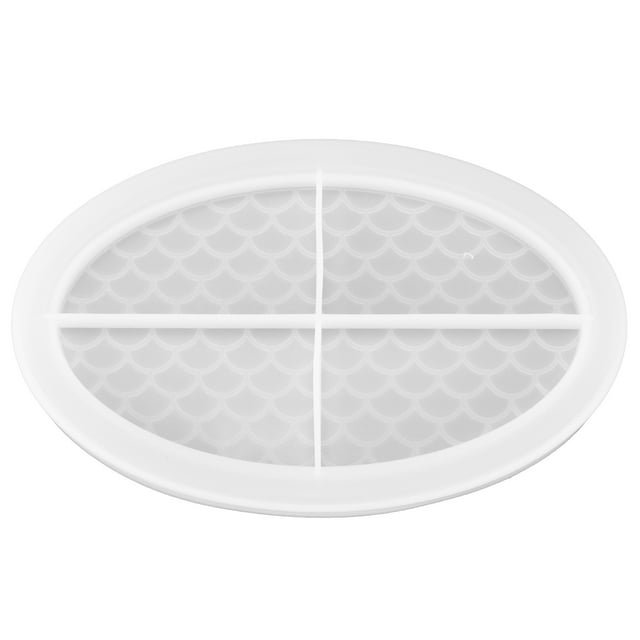 Silicone , Silicone Durable Beautiful Practical Light Weight Resin Tray For DIY Gift For DIY Storage Box Oval Tray Mould,Oval Fish Scale Tray Mould