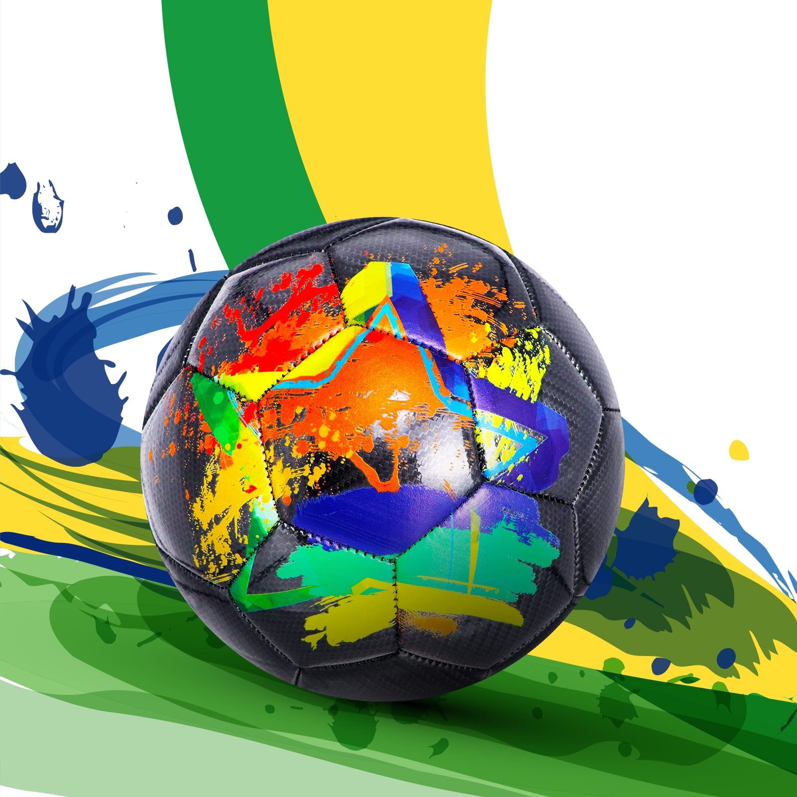 Champhox Soccer Balls Size 4 for Kids Durable Long-Lasting Construction Soccer Balls for Kids Teens Aged 4-6 6-8 8-12 Boys Girls Youth Soccer Players Skill Practicing Training Gifts Black