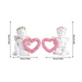 thumbnail image 3 of Set of 2 Angel Cherub Figurines - Collectible Heart & Love Statues, Valentines Day Wedding Home Centerpiece Decor, by Ukhbccc, 3 of 9