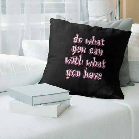 UPC: 0655172437910 | ArtVerse Quotes Do What You Can Quote Chalkboard Style Pillow (w/Rmv Insert)-Spun Poly 26 x 26 Large