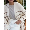 thumbnail image 4 of Women Oversized Cardigan Sweater 100% Cotton 2025 Fall Fashion V Neck Knit Button Front Casual Trendy Tops  M, 4 of 7