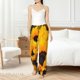 thumbnail image 4 of Fotbe Flower Bush Sunflower Pantalones de Pijama para Mujer, Pantalones de Dormir, Pantalones Pj con Cordón y Bolsillos-X-Large, 4 of 6