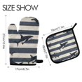 thumbnail image 2 of Yayeee Oven Mitts and Pot Holder Set of 2 Heat Resistant Kitchen Gloves Baking Hot Pad, Dark Sharks, 2 of 5