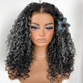 thumbnail image 2 of Peluca afro Wig MITIMES con encaje HD, rizado, sintético, gris, 2 of 7