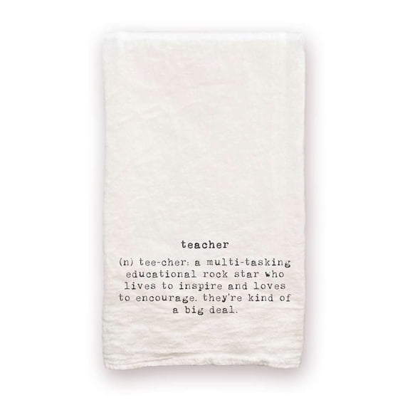 Teacher Defintion - 100% Cotton Decorative Tea Towel Flour Sack Gift for Kitchen