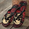 thumbnail image 2 of Chririnla Women's Skull Floral Flip Flop Comfortable Lightweight Soft Footbed Thong Sandals Quick Dry Fashion Waterproof Thin Strap Beach Sandal for Vacation Pool, 2 of 7