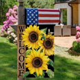 thumbnail image 5 of Sunflower Garden Flag, Sunflower Welcome Garden Flag, Sunflower Black Garden Flag Spring Summer Vertical Double Sided Burlap Party Holiday Yard Home Farmhouse Outside Decor 12.5 x 18 In, 5 of 6