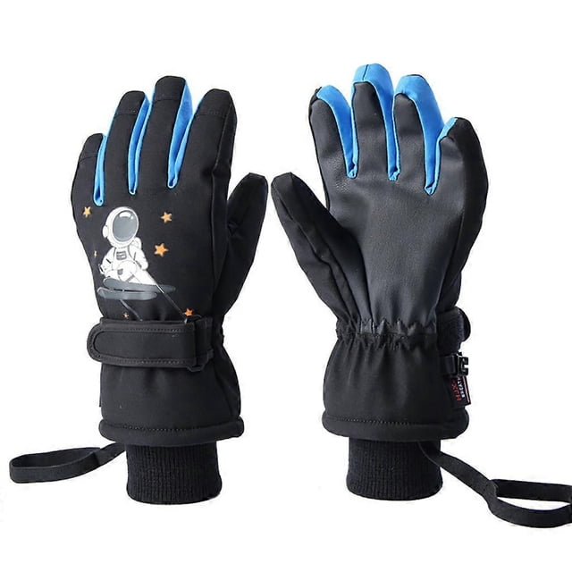 Guantes de esquí para niños, guantes de snowboard impermeables, guantes cálidos de invierno para niños, unisex, L, 3