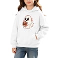 thumbnail image 2 of Unisex Boys Girls Fashion Print Hoodies Long Sleeves Hooded Pullover Sweatshirt Fall Winter Halloween Top Clothes White 9-10 Years, 2 of 7