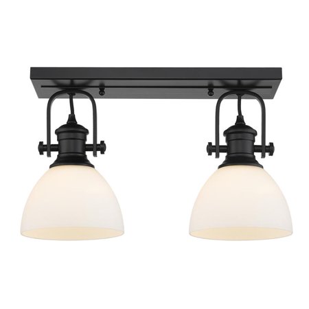 

Golden Lighting Hines 2 Light Semi-Flush in Matte Black with Opal Glass