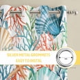 thumbnail image 6 of Coastal Kitchen Curtains Window Panels, Nautical Summer Beach Coral Starfish Shell Insulated Window Treatment Curtain, Grommet Curtains for Bedroom/Living Room/Bathroom, 2 Piece 52"Wx45"L, 6 of 8
