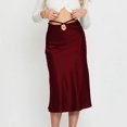 thumbnail image 5 of Sngxgn Women's Elastic Waist Stretch Bodycon Midi Pencil Skirt(Red,M), 5 of 7