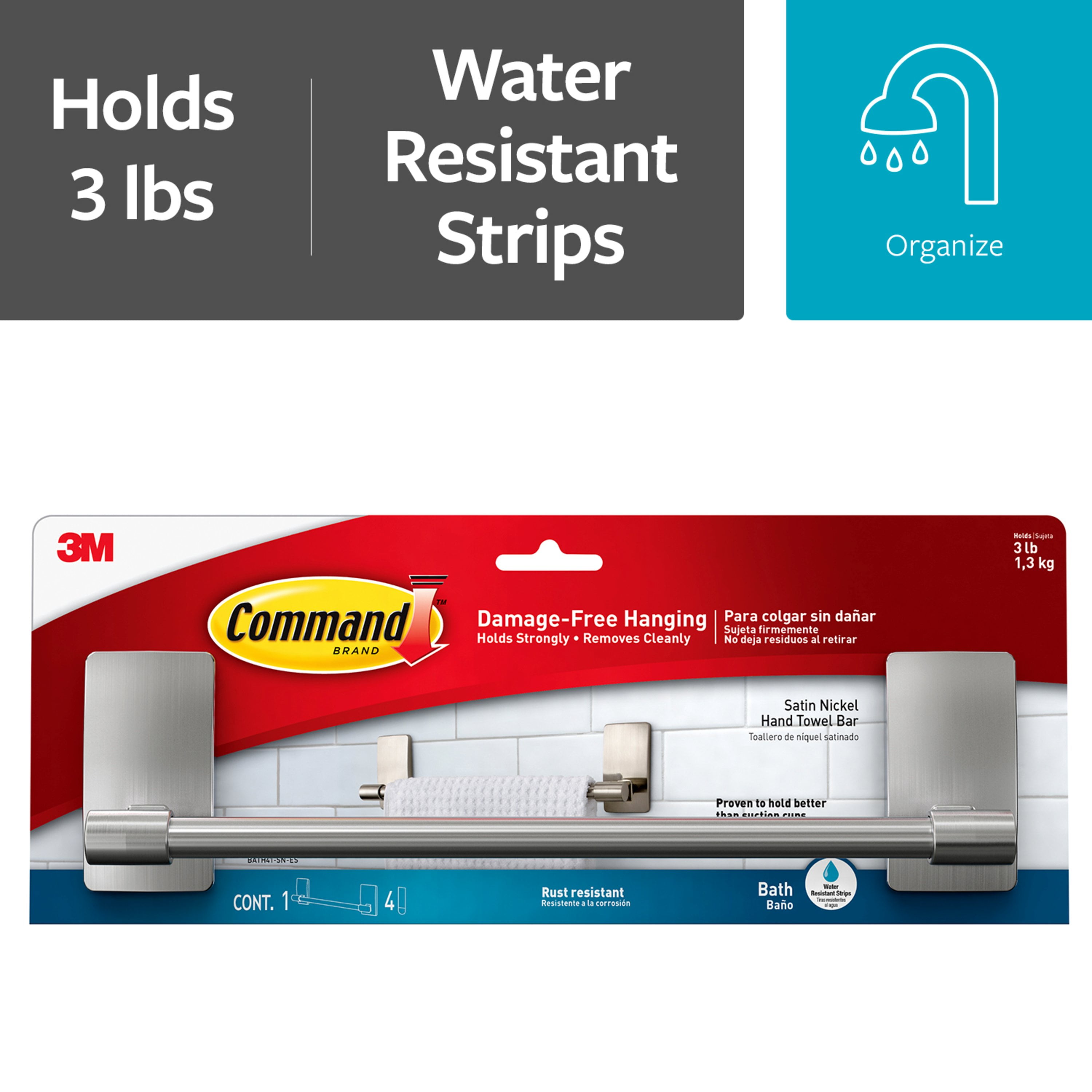 ... White Large 4-Water Resistant Strips Command Bath Picture Hanging Strips