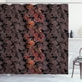 thumbnail image 1 of Ambesonne Flower Shower Curtain, Japanese Vivid Florals, 69"Wx84"L, Black Orange Mustard, 1 of 3