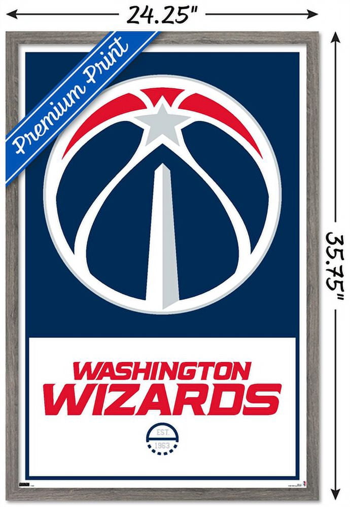 NBA Washington Wizards - Logo 21 Wall Poster, 22.375" x 34", Framed