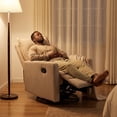 thumbnail image 4 of REHOUSING Adult Velvet Nursery Rocking and Swivel Recliner with Foot Rest, Brown, 4 of 10