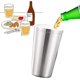 thumbnail image 2 of JM Tazas de acero inoxidable - Juego de 2 tazas de metal cepillado, irrompibles, apilables, vasos para café/té/cerveza (Plata 500 ml) JM, 2 of 5