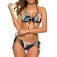 thumbnail image 1 of Color Block Print Bikini Set Sexy Green Triangle Bikini Swimsuit Surfing Custom Swimwear Two-Piece Stylish Bathing Suit, 1 of 5