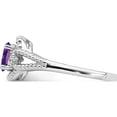 thumbnail image 3 of Sterling Silver Rhodium-Plated Amethyst & Diam. Ring (Size 10) Made In India qbr16feb-10, 3 of 5