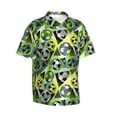 thumbnail image 2 of Daiia Football Doodle Hawaiian Shirt for Men Gentle Cotton Regular Short Sleeve Casual-3X-Large, 2 of 9