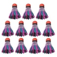 thumbnail image 1 of 11/12x Badminton Ball High Speed Great Stability Shuttlecock Sports Training Colorful Feather, 1 of 8