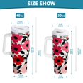 thumbnail image 6 of Yayeee 30oz Stainless Steel Tumbler with Straw and Handle Double-Wall Insulated Travel Water Bottle, Pink and Red Flowers, 6 of 8