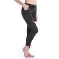 thumbnail image 2 of SAYFUT Women Basic Leggings Ripped Elastic Slim Cutout Leggings Workout Running Capris Pants with adjustable waistband, 2 of 5