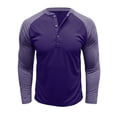 thumbnail image 1 of SUNSIOM T-shirts Décontractés pour Hommes Printemps Automne Manches Longues Col Rond Contraste Couleur Boutonné, 1 of 7