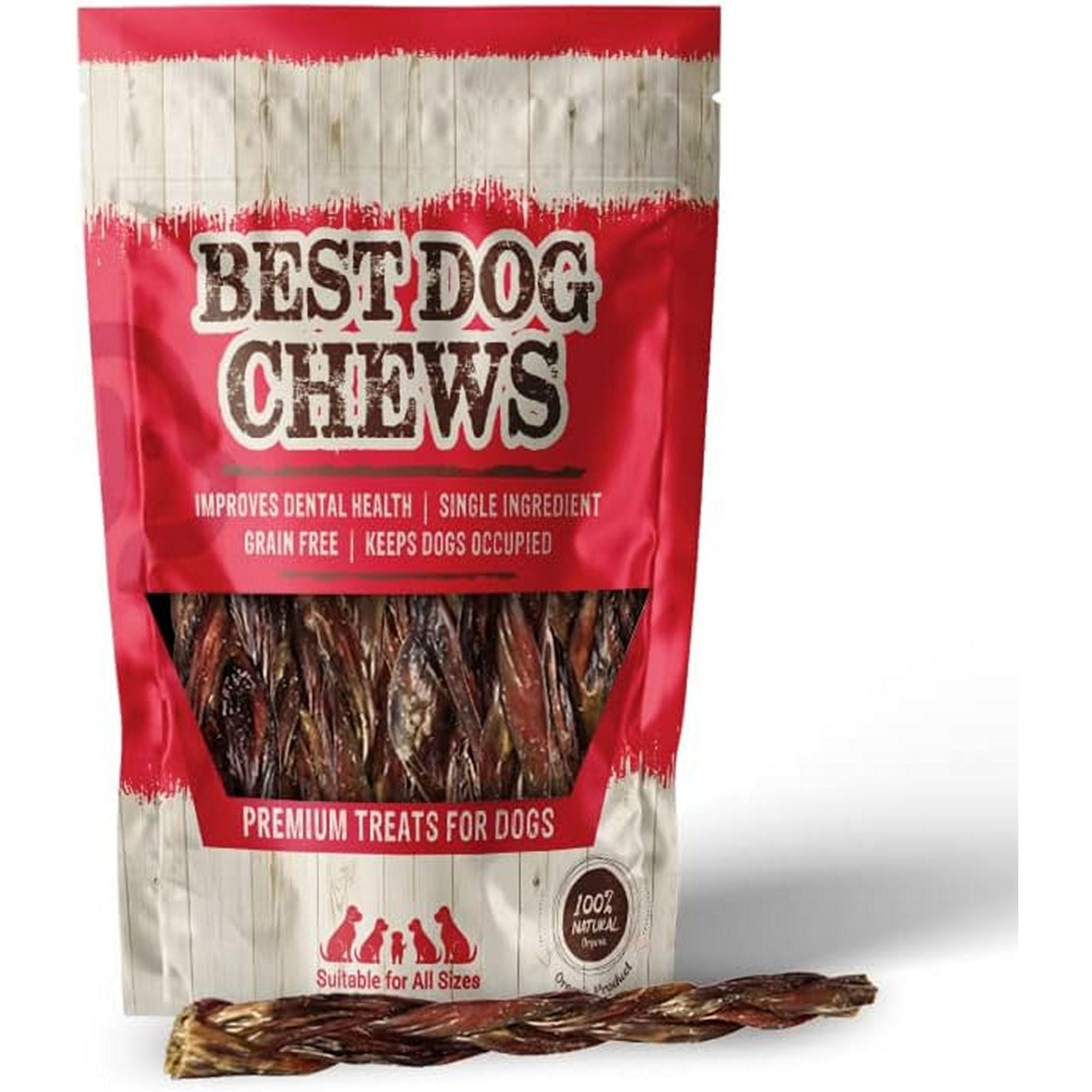 Best Dog Chews Premium Braided Gullet Sticks 12 inch(2 Count) 55