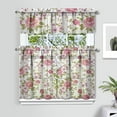 thumbnail image 2 of Kitchen Curtains 36 Inch Short - 3 Panel Set, Vintage Floral Butterfly Bee Botanical Print, Rod Pocket Window Curtain for Farmhouse, Modern Rustic, Spring Summer Decor, Easy Wash, 2 of 5