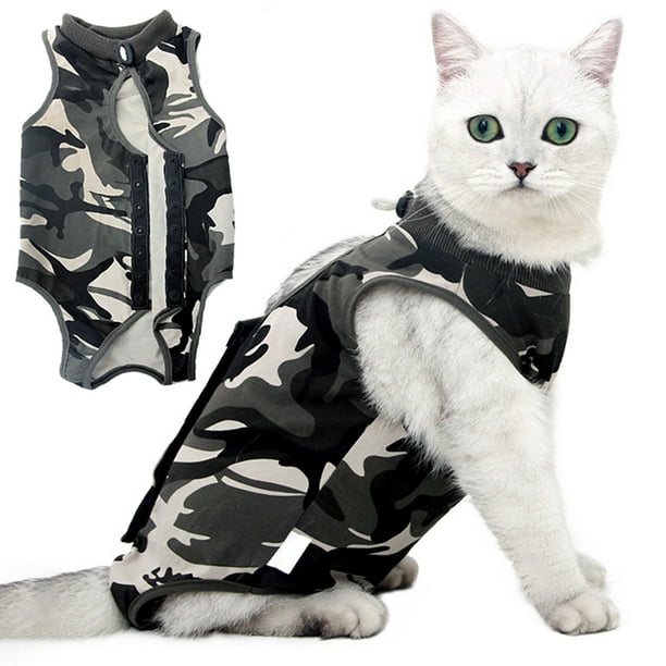 Camouflage Cat Recovery Suit Adjustable Kitten Recovery Clothes Cat Clothes  