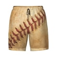 thumbnail image 4 of Lsque Mens Swim Trunks Vintage Baseball Pattern - Bathing Suit Compression Liner - Beach Swim Shorts Swimwear - (S-3XL) - Stretch Quick Dry -Small, 4 of 9