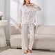 thumbnail image 4 of Gibobby Pijama de algodón para mujer Pijamas populares cómodos femeninos de la Pijamas de seda personalizados de la mujer(A,XL), 4 of 4