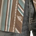 thumbnail image 2 of Rock & Roll Denim Men's And Serape Striped Print Long Sleeve Pearl Snap Brown, 2 of 2