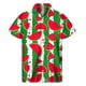 thumbnail image 2 of Nueva camisa hawaiana con estampado de sandía colorida, camisetas de verano, mangas cortas, camisa con botones y estampado de frutas en 3D, ropa para hombre, blusa con solapa, 2 of 5