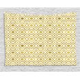 thumbnail image 1 of Geometric Tapestry, Convex Shape Concentric Diamonds and Concave Form Rotated Squares, Wall Hanging for Bedroom Living Room Dorm Decor, 80W X 60L Inches, Earth Yellow and White, by Ambesonne, 1 of 2