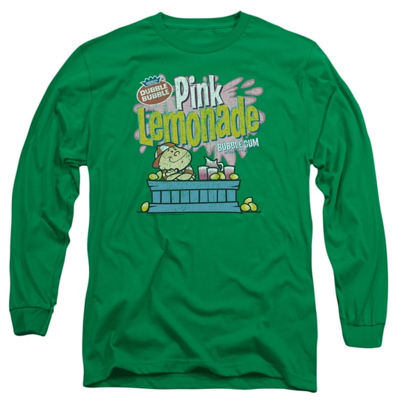 Dubble Bubble Pink Lemonade Long Sleeve Adult 18/1 T-Shirt Kelly Green