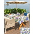 thumbnail image 6 of 60x120 Inch Outdoor Tablecloth with Umbrella Hole Zipper Rectangle Purple Hydrangeas Rectangular Tablecloths Outside Waterproof Botanical Garden Florals Retro Patio Table Cloth Cover for Picnic Party, 6 of 8