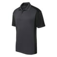thumbnail image 5 of Mens Colorblock Micropique Sport-Wick Polyester Polo Iron Grey/ Black X-Small, 5 of 8