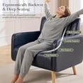 thumbnail image 5 of LAZZO Mid-Century Modern Accent Chair, Upholstered Armchair with Side Pocket for Living Room and Office, Blue, 5 of 8