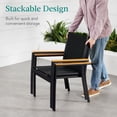 thumbnail image 5 of Best Choice Products Set of 2 Textilene Chairs, Steel Conversation Accent Furniture w/ Armrests - Black/Black, 5 of 9