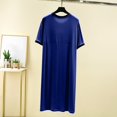 thumbnail image 4 of Wdfiry Women's Nightgown T-Shirts Dress Sleepshirts Built-in Bra Short Sleeve Sleepwear Soft Pajama Dress, 4 of 5